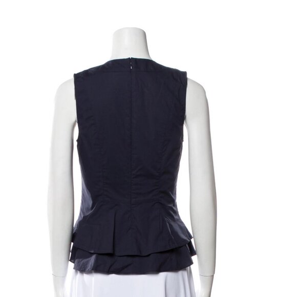 Derek Lam 10 Crosby Midnight  V-neck sleeveless poplin size 2 top - Picture 2 of 4